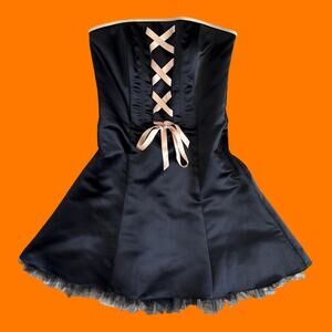00's vintage satin corset strapless y2k prom dress Size 7/8 gunne sax